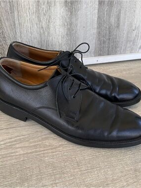 Salvatore Ferragamo Leather Derby Oxford Shoes Mens Size 11 D Black Dress